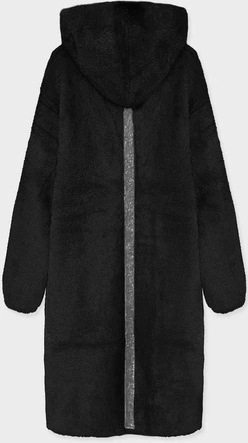 Narzutka z kapturem a'la alpaka czarna (b3005)