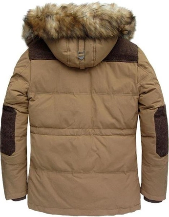 KURTKA ZIMOWA Z PUCHEM NATURALNYM BRĄZOWA (5005)