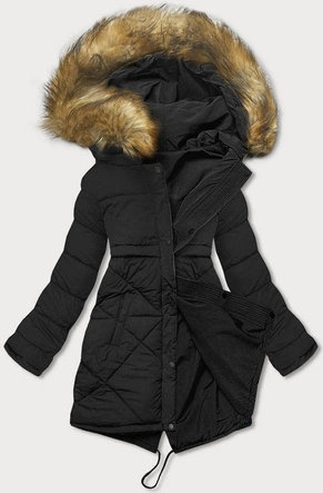 Dwustronna zimowa kurtka damska czarna (m-136)