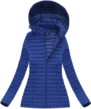 PIKOWANA KURTKA Z KAPTUREM NIEBIESKA (7117BIG)