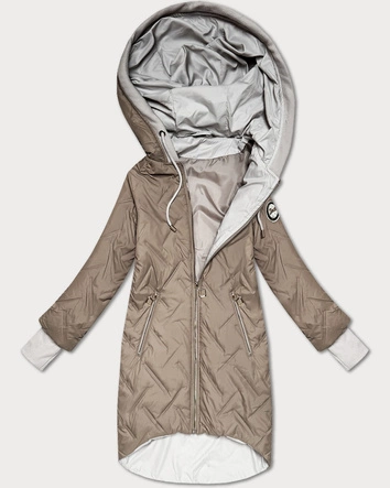 Damska kurtka z asymetrycznym dołem S'West beżowa (B8555-12)