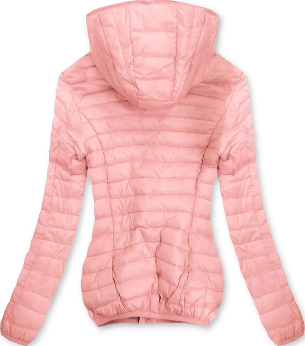 PIKOWANA KURTKA Z KAPTUREM PUDROWY RÓŻ (XB7113X)