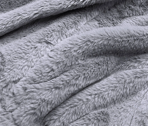 Krótka kurtka damska futro szara (b8050-9)