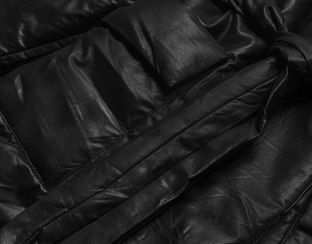 Kurtka oversize skóra ekologiczna czarna (ag1-j9080)