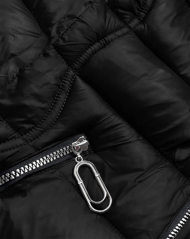 Lekka kurtka przejściowa damska czarna (b8058-1)