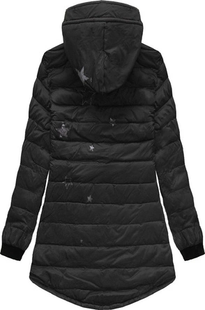 KURTKA Z KAPTUREM I KIESZENIAMI CZARNA (6002B)