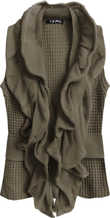 SWETERKOWA KAMIZELKA O GRUBYM SPLOCIE BRĄZOWA (1613)