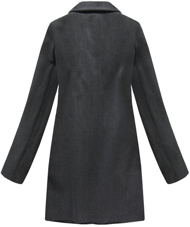 JEDNORZĘDOWY PŁASZCZ Z GUZIKAMI CIEMNOSZARY (0760)
