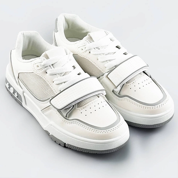 Damskie adidasy dwukolorowe biało-szare (ad-585)