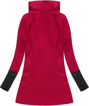 PŁASZCZ ZIMOWY Z KOŁNIERZEM CZERWONY (71ART)