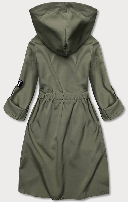 Cienka asymetryczna narzutka damska khaki (B8117-11)