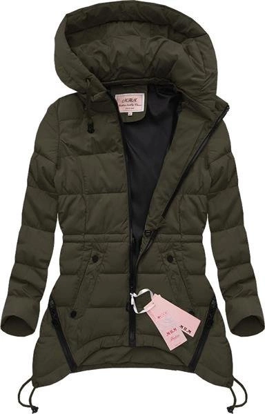 KHAKI KURTKA Z WYDŁUŻONYMI BOKAMI (W266)