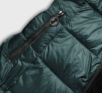 Dwustronna kurtka futro damska zielona (b8051-10)