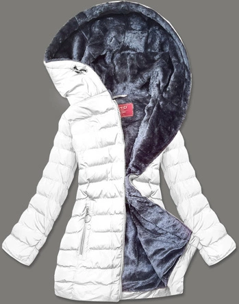 DAMSKA KURTKA ZIMOWA NA FUTERKU BIAŁA (M-13)