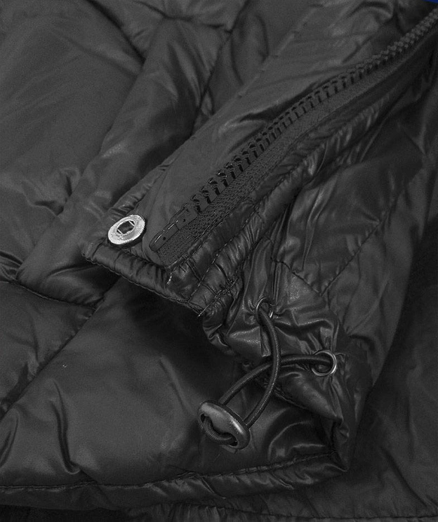 DAMSKA KURTKA PIKOWANA Z ODPINANYM KAPTUREM CZARNA (7564)