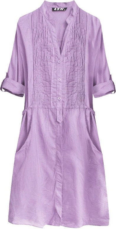 DŁUGA KOSZULA Z ZAKŁADKAMI FIOLETOWA (1032)