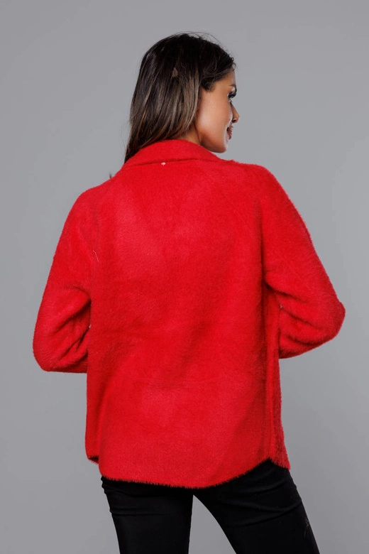 Krótka narzutka alpaka czerwona (CJ65)