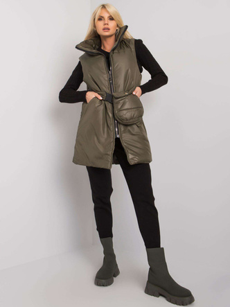 Puchowa kamizelka ze stójką Factory Price khaki (612)
