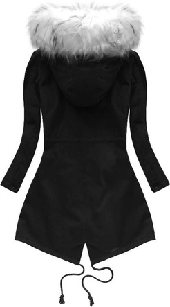 BAWEŁNIANA PARKA ZIMOWA CZARNO-BIAŁA (7609)