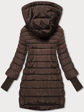 Kurtka damska z dzianinowymi ściągaczami brązowa (p22-6637-103)