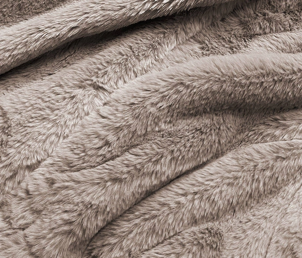 Krótka kurtka damska futro beżowa (b8050-12)