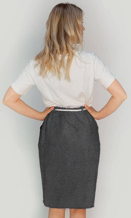 DRESOWA SPÓDNICA Z KIESZENIAMI GRAFIT (592ART)