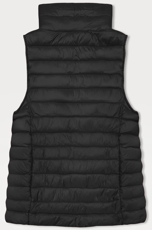 Pikowany bezrękawnik damski ze stójką J style czarny (16M9158-392)