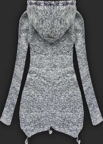 GRUBA BLUZA Z KAPTUREM CIEMNOSZARA (LX9910)