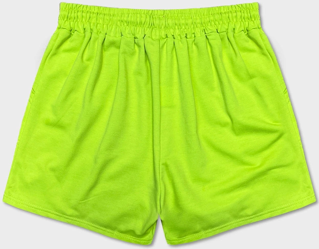 Dresowe spodenki damskie limonka (8K950-72)