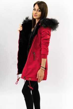 WODOODPORNA PARKA DAMSKA CZERWONA (M-923)