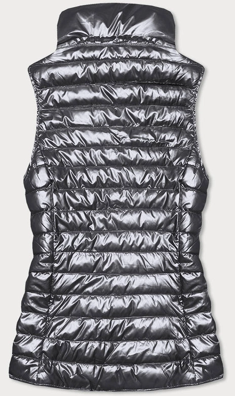 Metaliczna kamizelka damska szara (m20-6806-61)