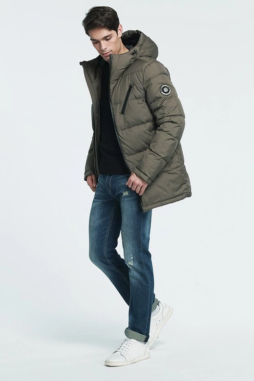 KURTKA ZIMOWA Z PUCHEM NATURALNYM KAKAOWA (5011)