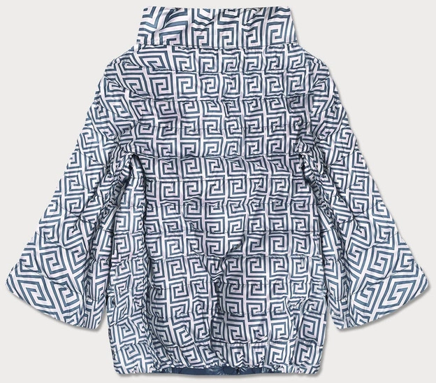 DWUSTRONNA KURTKA DAMSKA Z RĘKAWEM 3/4 NIEBIESKA (6103)