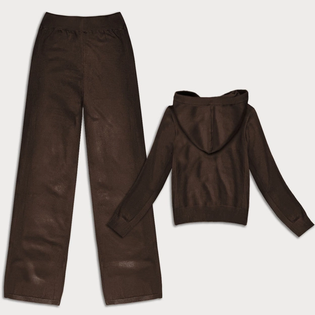 Dzianinowy komplet 2-częściowy bluza i spodnie czekoladowy (26C8803-158)