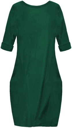 BAWEŁNIANA SUKIENKA OVERSIZE BUTELKOWA ZIELEŃ (144ART)