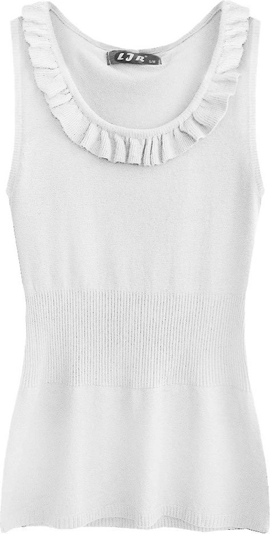 SWETERKOWA BLUZKA NA RAMIĄCZKACH BIAŁA (1526)