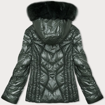 Zimowa kurtka damska z odpinanym kapturem S'west khaki (B8180-11)