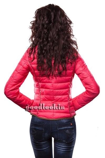 PIKOWANA KURTKA ZE STÓJKĄ RÓŻOWA (LD-7088)