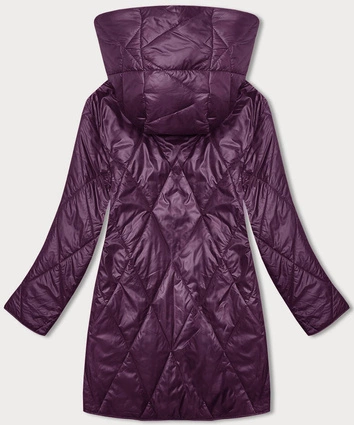 Damska kurtka z ozdobnym kapturem fioletowa (B8227-71)