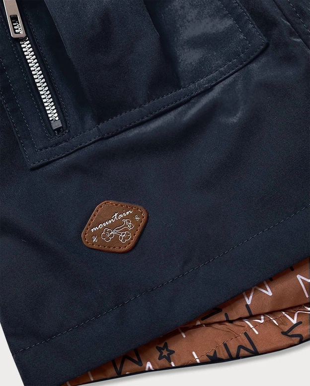DAMSKA KURTKA PARKA/PIKOWANA DWUSTRONNA GRANATOWA (CAN-621)