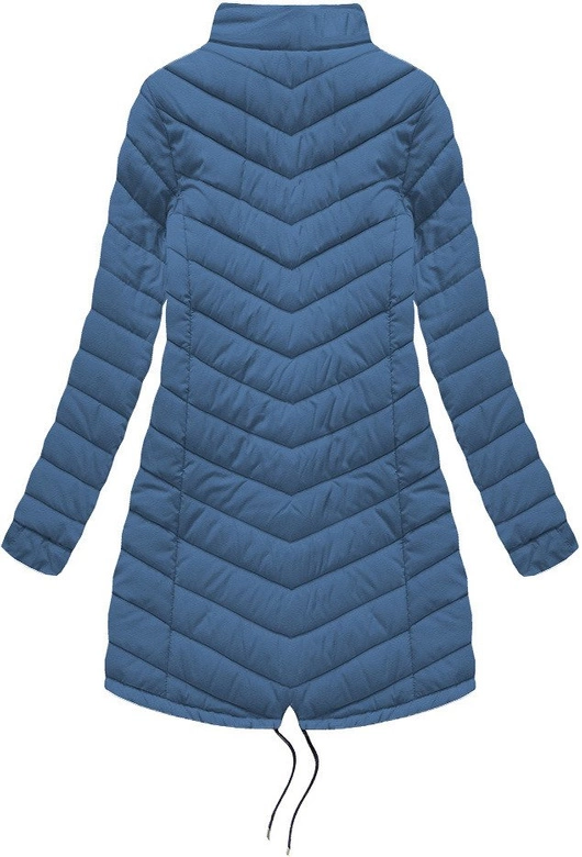 Dwustronna damska kurtka zimowa z kapturem czarno-niebieska (w214big)