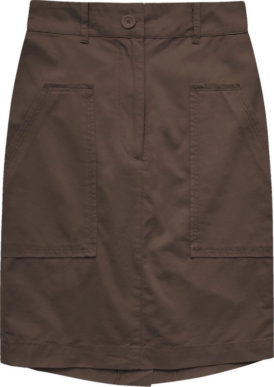 SPÓDNICA Z WYSOKIM STANEM BRĄZOWA (X2222X)