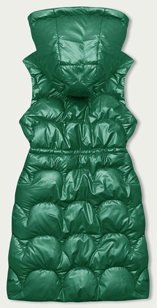 Taliowana kamizelka z kapturem zielona (B8172-82)