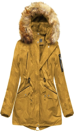 PARKA Z PODPINKĄ ŻÓŁTA (B2635)