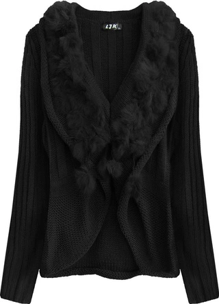 SWETER O GRUBYM SPLOCIE CZARNY (1618)