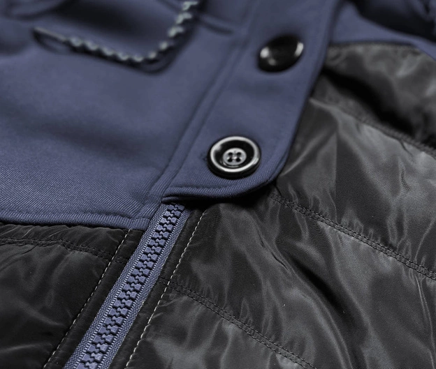Rozpinana długa bluza damska granat (amg-819)