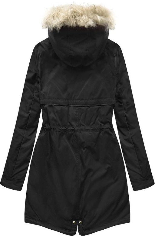 DAMSKA PARKA ZIMOWA NA MISIU CZARNA (B2623)