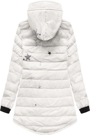 KURTKA Z KAPTUREM I KIESZENIAMI BIAŁA (6002B)