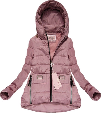 KURTKA Z KAPTUREM RÓŻOWA (W585)