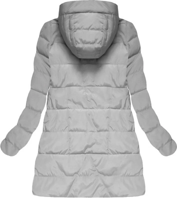 PIKOWANA KURTKA Z KAPTUREM SZARA (1712)